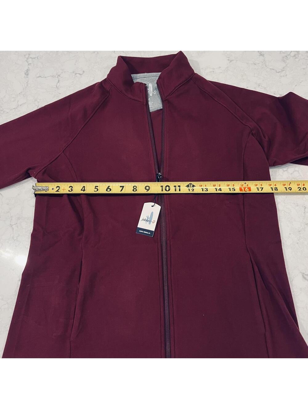 Johnnie-O BLAKEY Full zip lightweight Fleece Jacket NWT Medium MAROON Red - Picture 4 of 6
